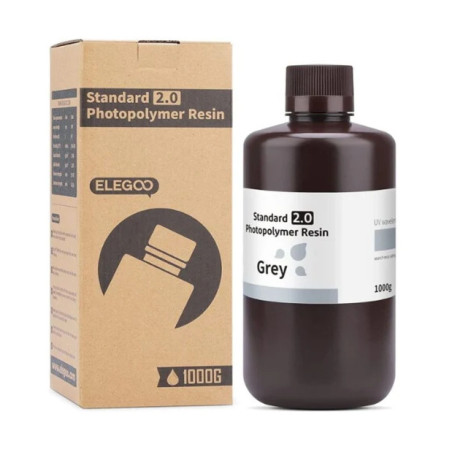 Elegoo Standard 2.0 Grey Resin, Photopolymer Compatible with Anycubic Creality SLA LED Resin Printers