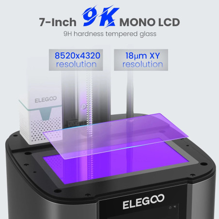 L'Elegoo Mars 4 Ultra - 9K offre une résolution XY de 18 microns pour des détails impeccables.
