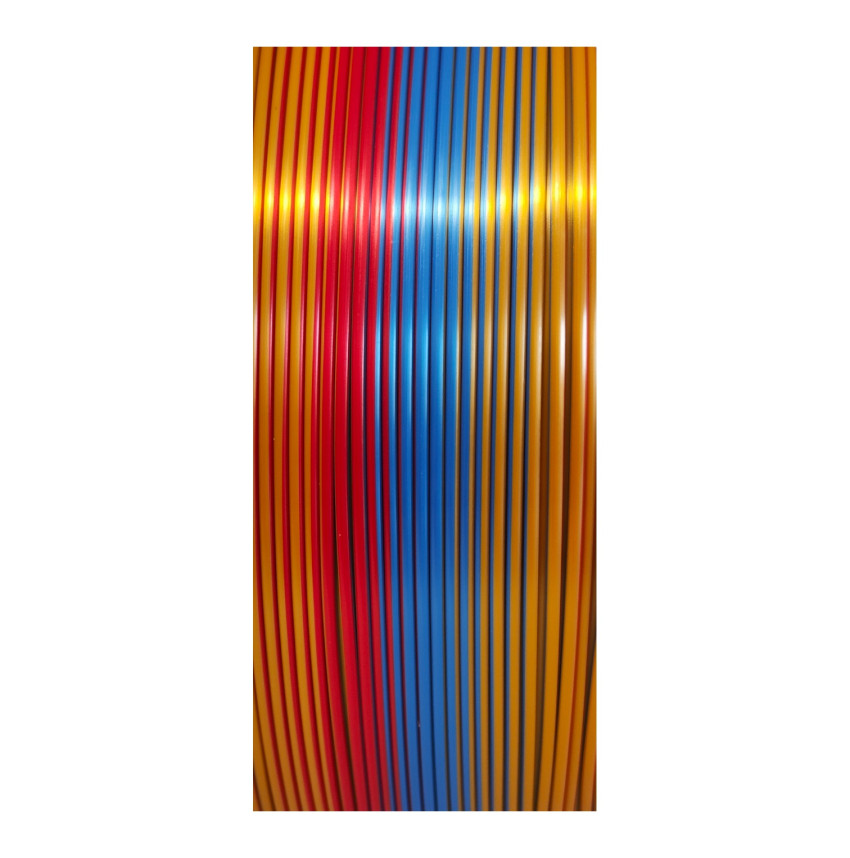 Fusion Tricolor Red/Blue/Gold PLA Silk Mingda
