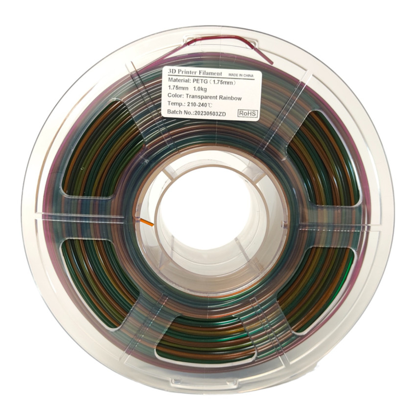 PETG Filament Rainbow: Bright colors, durable quality.