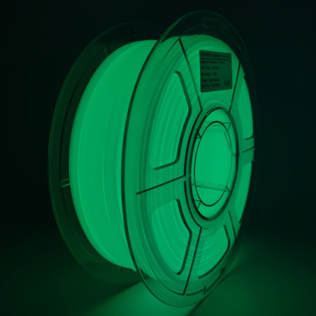 Le Filament 3D PLA Phosphorescent Vert de Mingda offre une lueur captivante, idéale pour des projets créatifs.