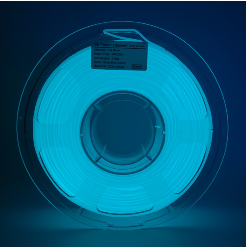 Immerse yourself in creativity with Mingda's Cyan Glow-in-the-Dark 3D PLA Filament