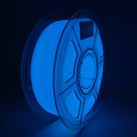 Le Filament 3D PLA Phosphorescent Bleu de Mingda offre des éclats lumineux dans l'obscurité