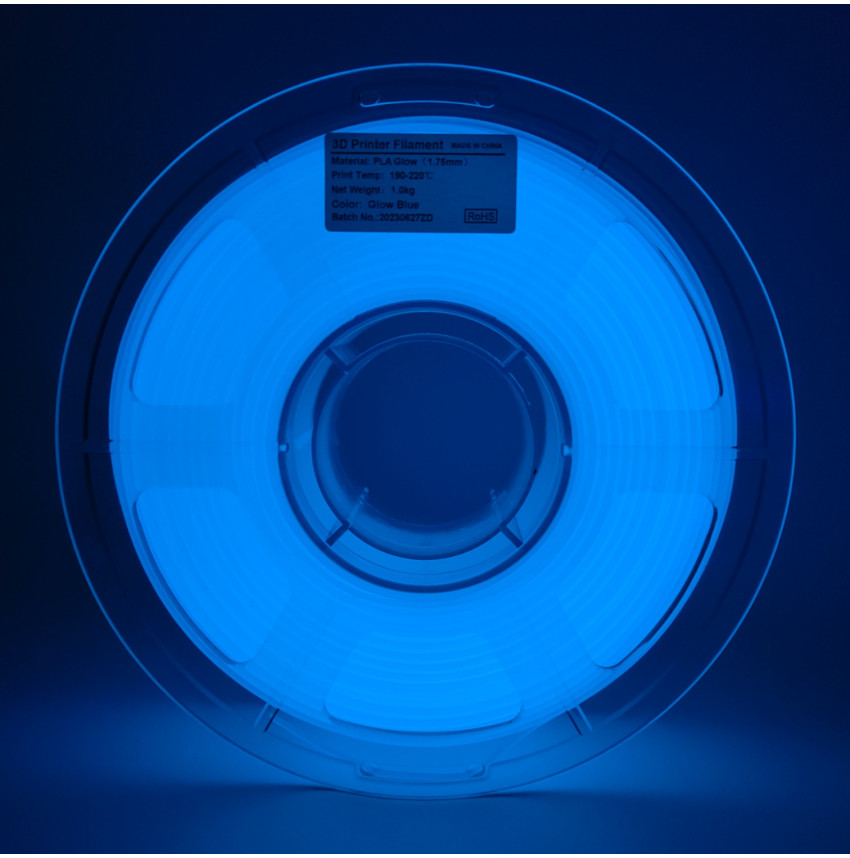 Le Filament 3D PLA Phosphorescent Bleu de Mingda offre des éclats lumineux dans l'obscurité