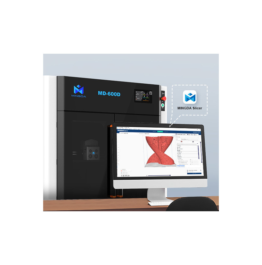 Explorez des projets XXL avec la Mingda MD-600D, une imprimante 3D FDM Pro offrant un volume d'impression colossal.