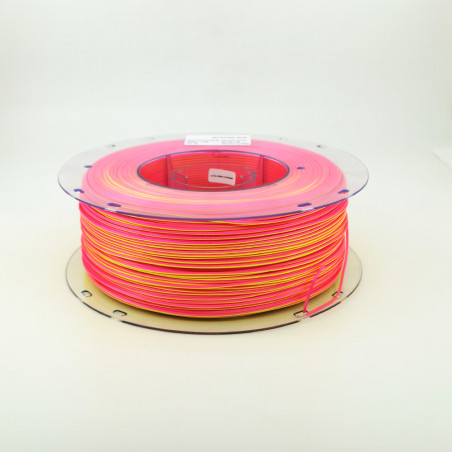 3D PLA Silk Filament Two-Tone Yellow/Pink 1KG Lefilament3D