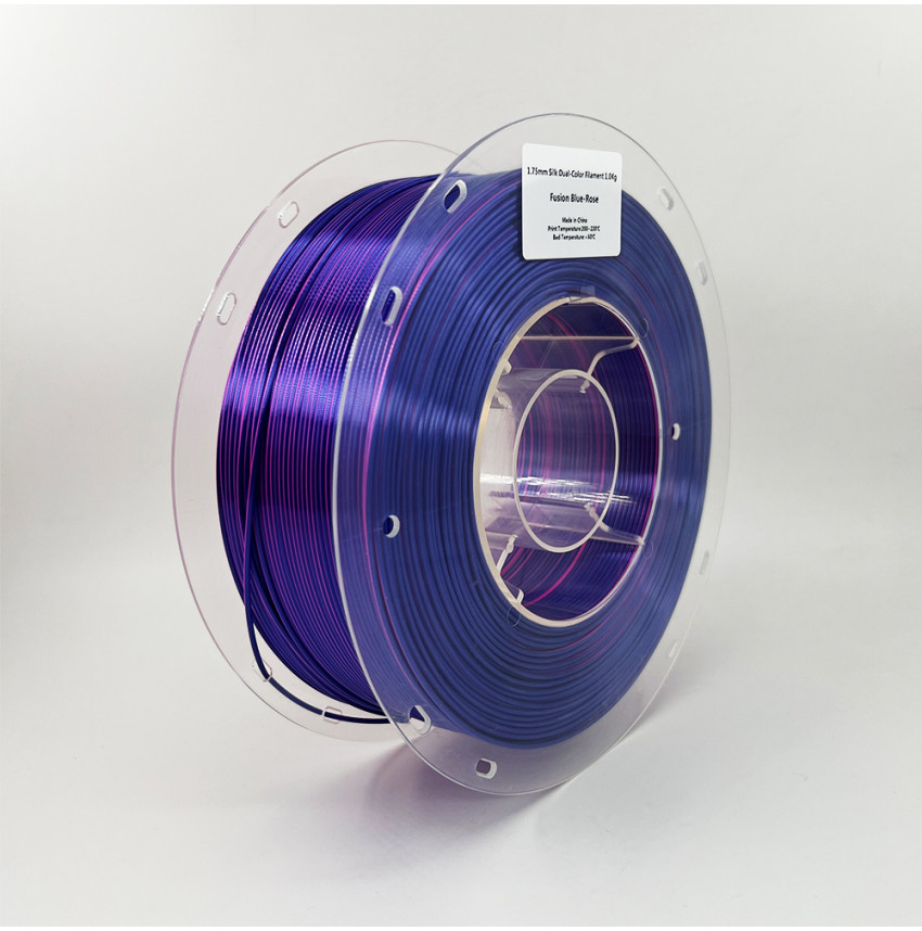 "Rendez vos impressions 3D irrésistibles avec la palette bicolore Bleu/Rose de notre Filament 3D PLA Silk signé Lefilament3D