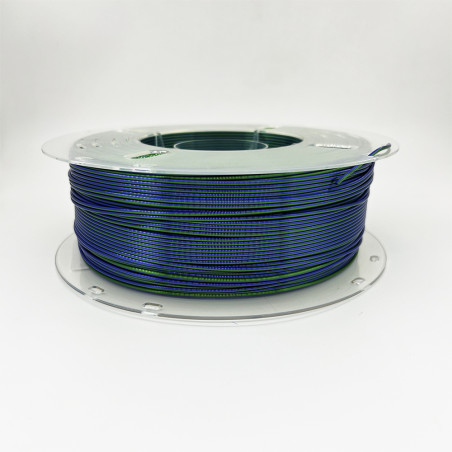 Qualité et écologie en harmonie : le Filament 3D PLA Silk Bicolore Bleu/Vert de Lefilament3D,