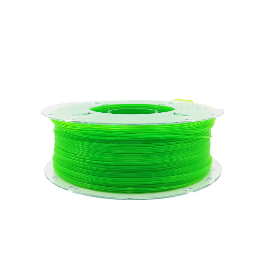 Transparent Green PLA Filament Lefilament3D: The color of nature for your 3D creations.