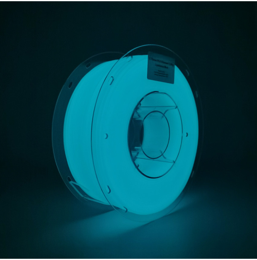 Filament 3D PLA Bleu Phosphorescent de qualité supérieure Illuminez vos impressions 3D avec notre PLA bleu phosphorescent.