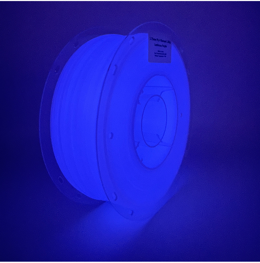 Filament 3D PLA Violet Phosphorescent - Lefilament3D : Laissez briller vos créations dans l'obscurité !