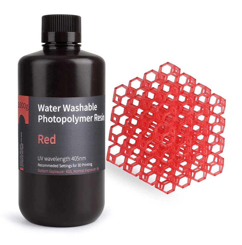 Water Washable Elegoo Resin Red Water Washable Made Easy for Printer and SLA Compatible LCD LED 3D Printer